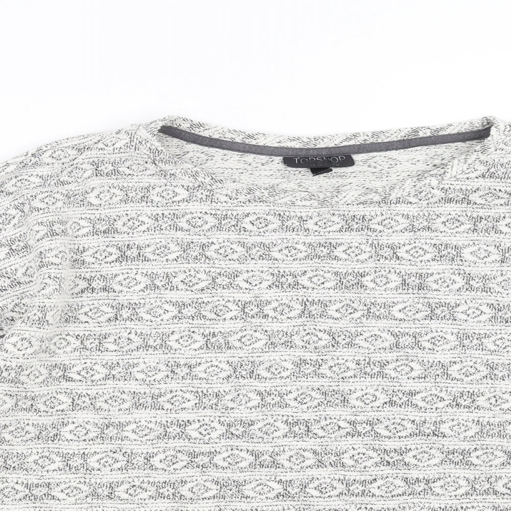 Womens UK Size 12 Topshop Grey Pullover Jumper