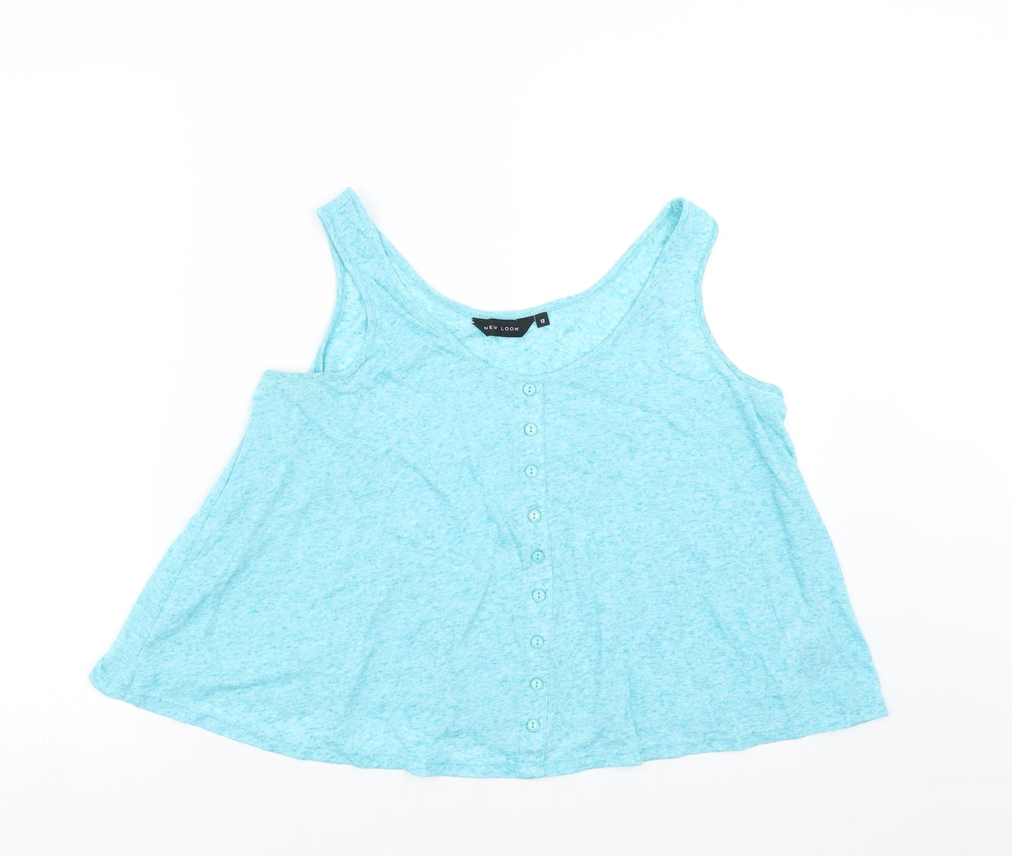 Womens UK Size 12 New Look Blue Basic Blouse