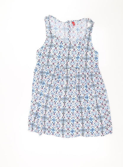Divided by H&M Womens Blue Floral  Tank Dress  Size 12