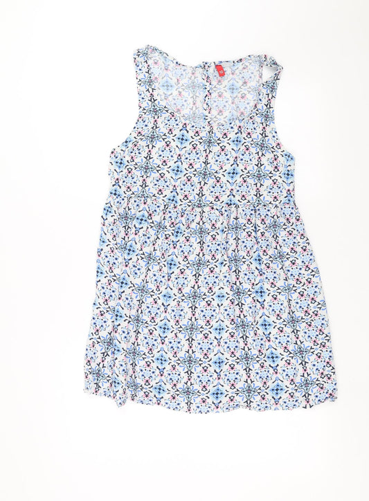 Divided by H&M Womens Blue Floral  Tank Dress  Size 12