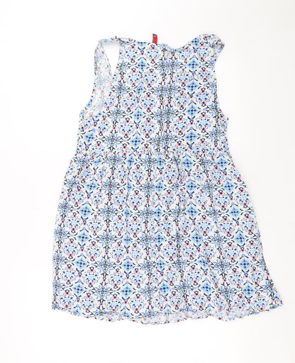 Divided by H&M Womens Blue Floral  Tank Dress  Size 12