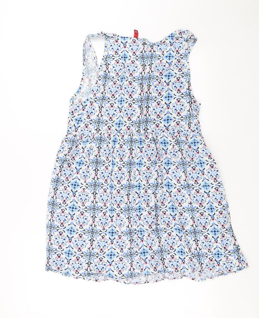 Divided by H&M Womens Blue Floral  Tank Dress  Size 12