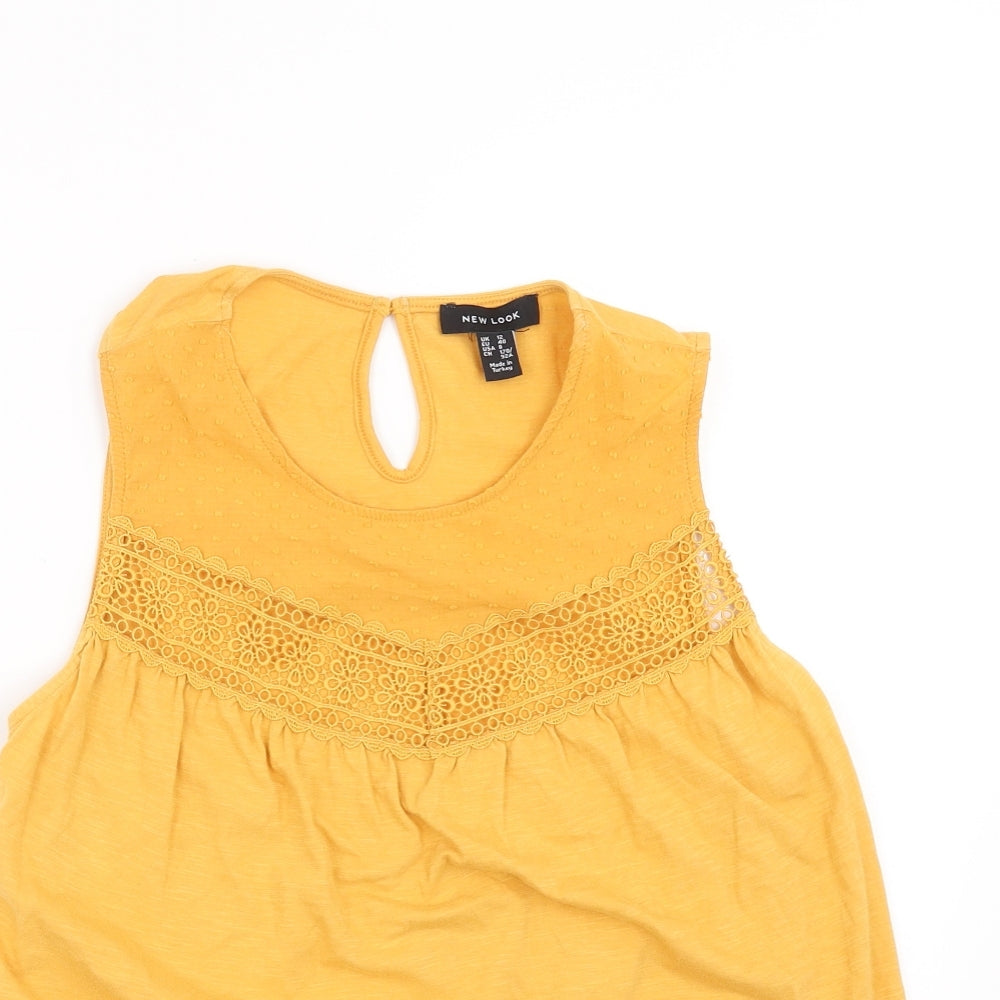 Womens UK Size 12 New Look Orange Basic T-Shirt