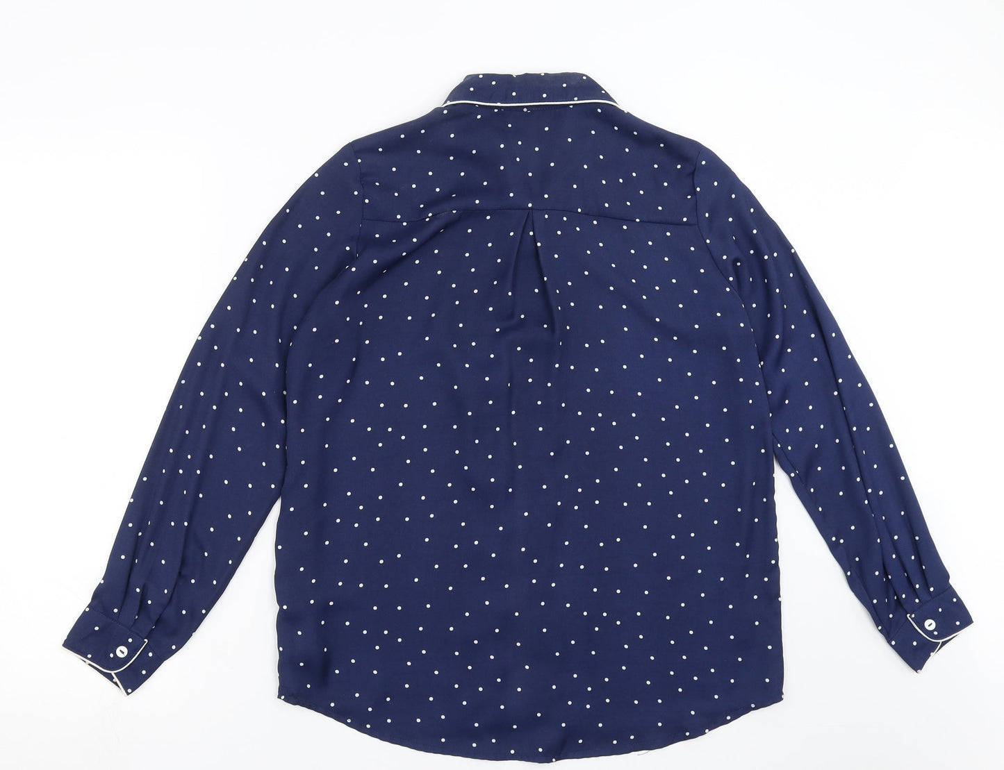 CAMEO ROSE Womens Blue Polka Dot  Basic Blouse Size 12