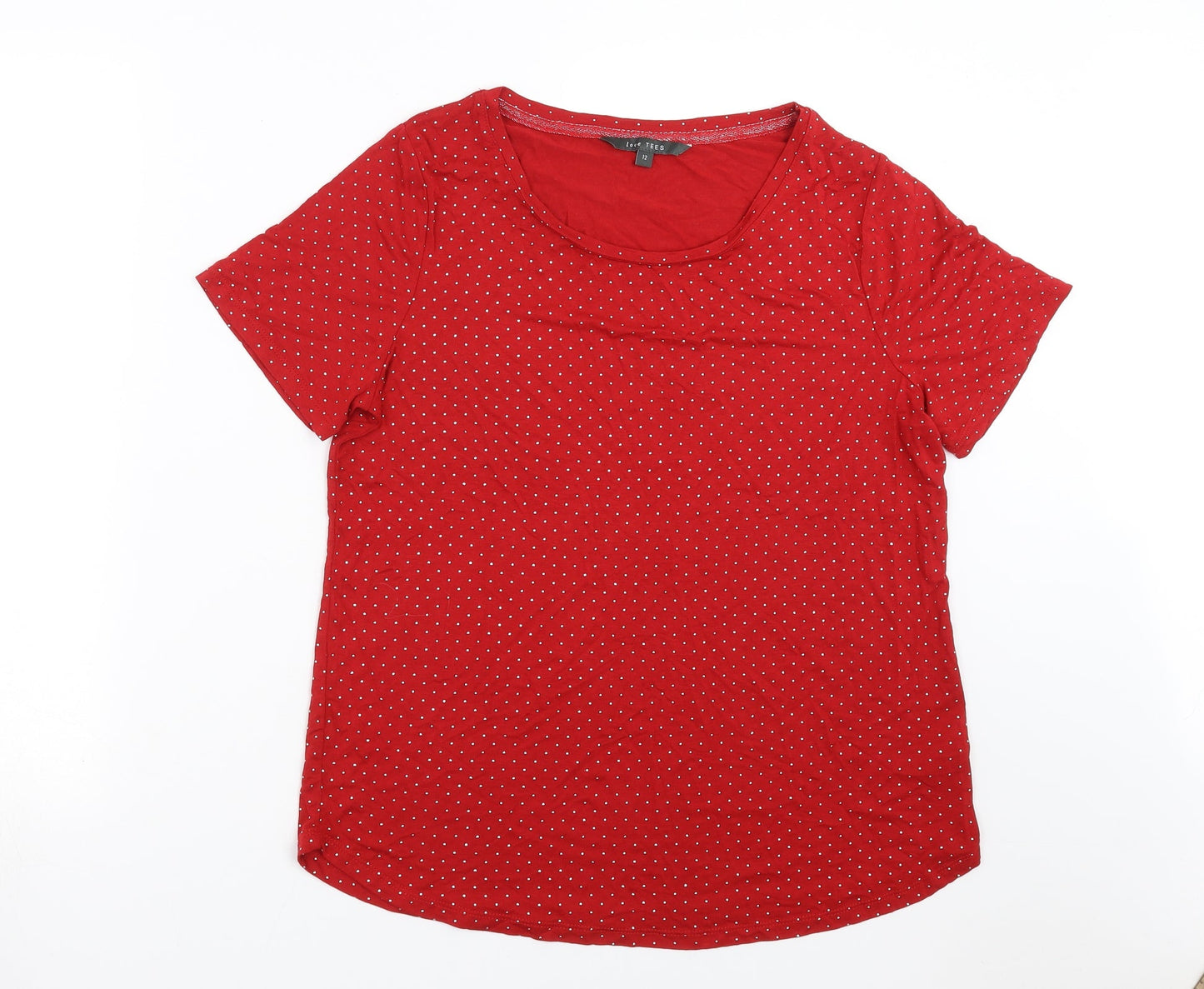 Womens UK Size 12 Love tees Red Basic T-Shirt