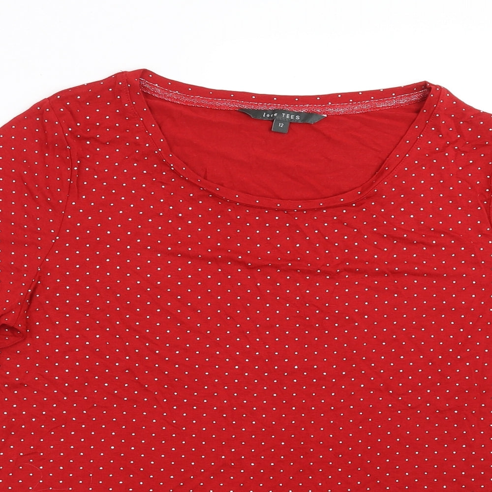 Womens UK Size 12 Love tees Red Basic T-Shirt