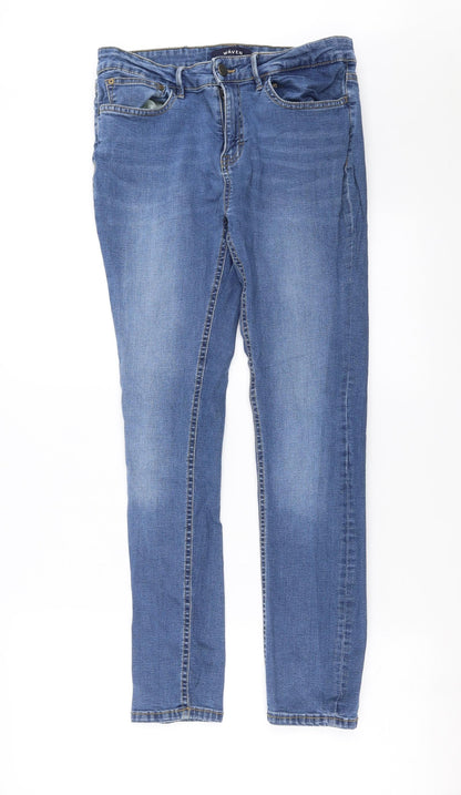 Womens UK Size 14 Waven Extra-Slim Fit Skinny Blue Jeans