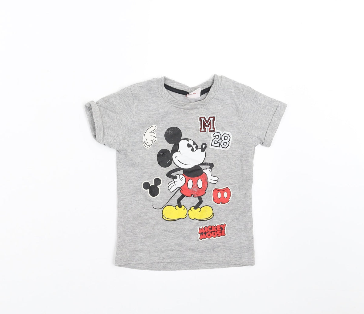 Disney Baby Grey   Basic T-Shirt Size 12-18 Months  - mickey mouse