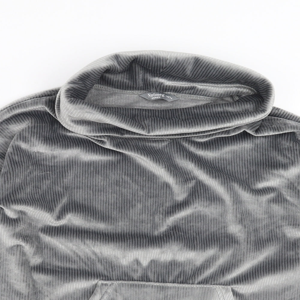 Nutmeg Womens Grey Striped  Pullover Jumper Size 12