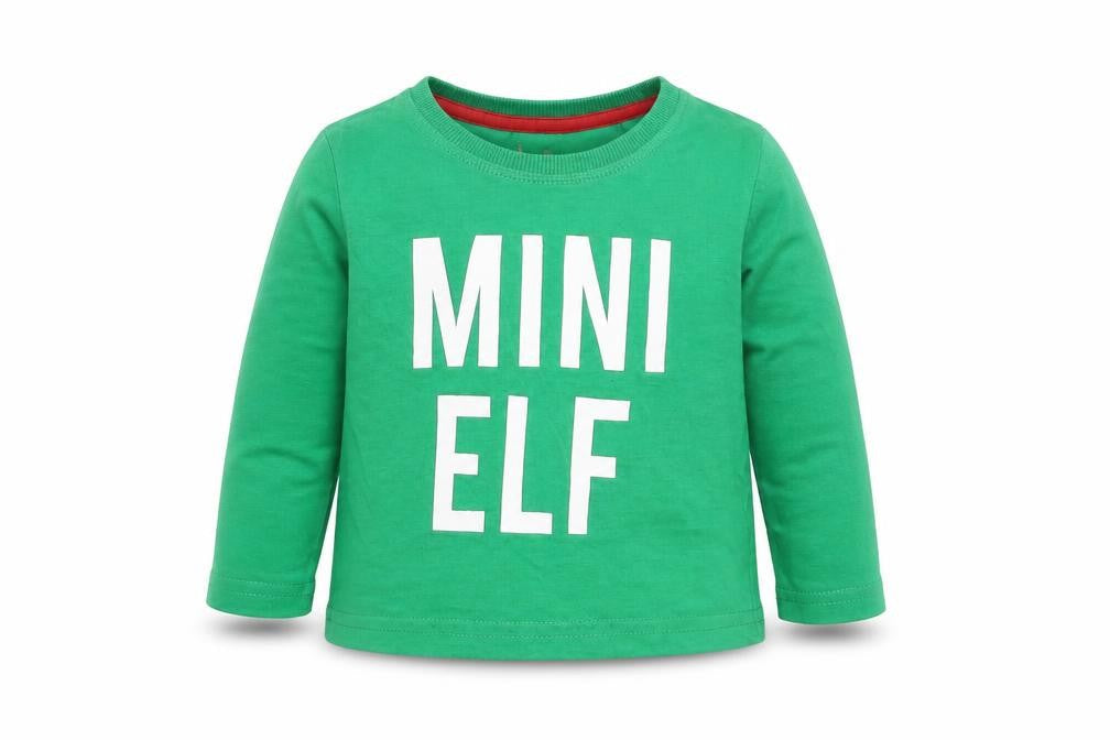 Lily&Dan Boys Green   Basic T-Shirt Size 12-18 Months  - mini elf