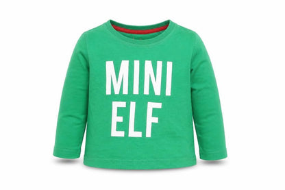 Lily&Dan Boys Green   Basic T-Shirt Size 12-18 Months  - mini elf