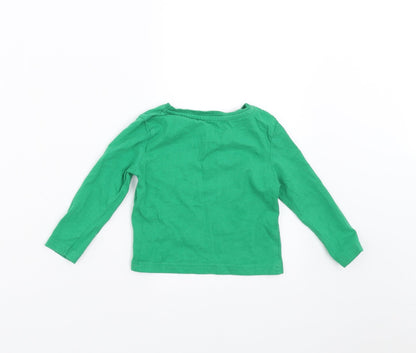 Lily&Dan Boys Green   Basic T-Shirt Size 12-18 Months  - mini elf