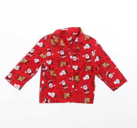Primark Baby Red Solid   Pyjama Top Size 12-18 Months  - christmas