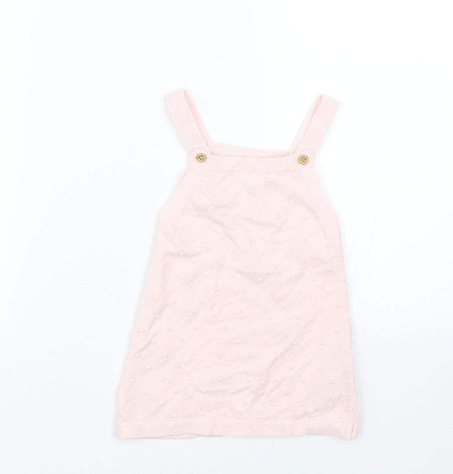 F&F Girls Pink Polka Dot  Tank Dress  Size 9-12 Months