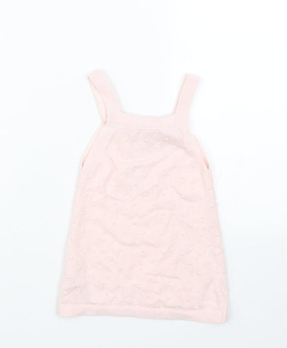 F&F Girls Pink Polka Dot  Tank Dress  Size 9-12 Months