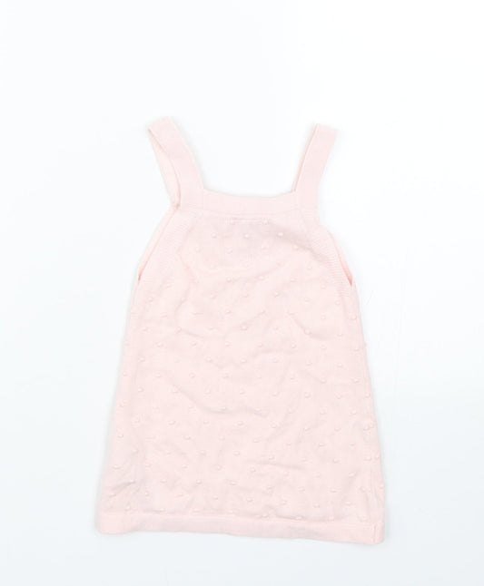 F&F Girls Pink Polka Dot  Tank Dress  Size 9-12 Months