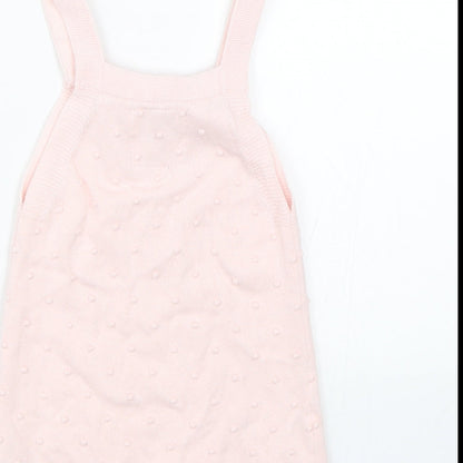 F&F Girls Pink Polka Dot  Tank Dress  Size 9-12 Months