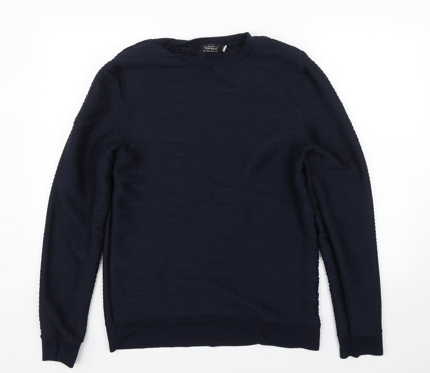 Topman Mens Blue Striped  Pullover Jumper Size S