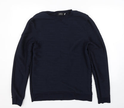 Topman Mens Blue Striped  Pullover Jumper Size S