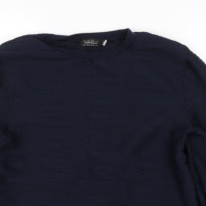 Topman Mens Blue Striped  Pullover Jumper Size S