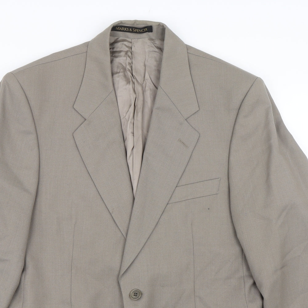 Mens UK Size 36 M&S Regular Brown Suit Jacket
