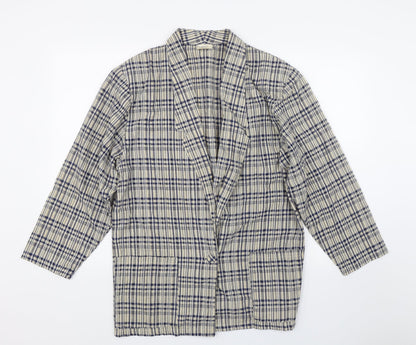 Coppernob Womens Brown Check  Jacket Suit Top Size 12