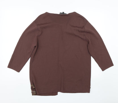 Casmaia Womens Brown   Cardigan Jumper Size L