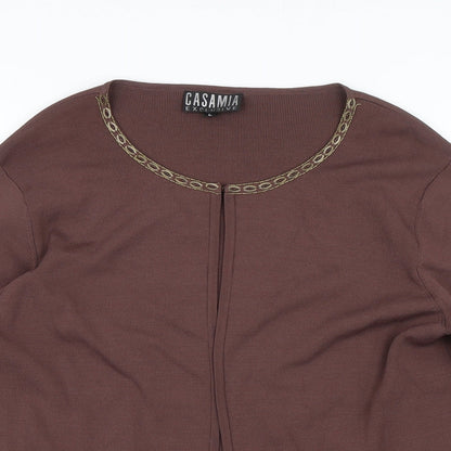 Casmaia Womens Brown   Cardigan Jumper Size L