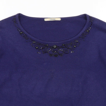 Womens UK Size 18 M&S Purple Pullover Jumper