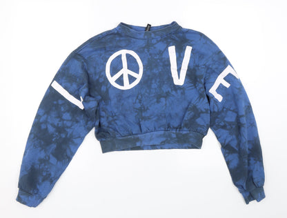 H&M Womens Blue   Pullover Sweatshirt Size XS  - Tie Dye