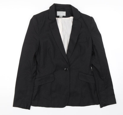 H&M Womens Black Striped  Jacket Suit Size 6