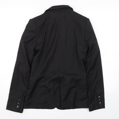 H&M Womens Black Striped  Jacket Suit Size 6