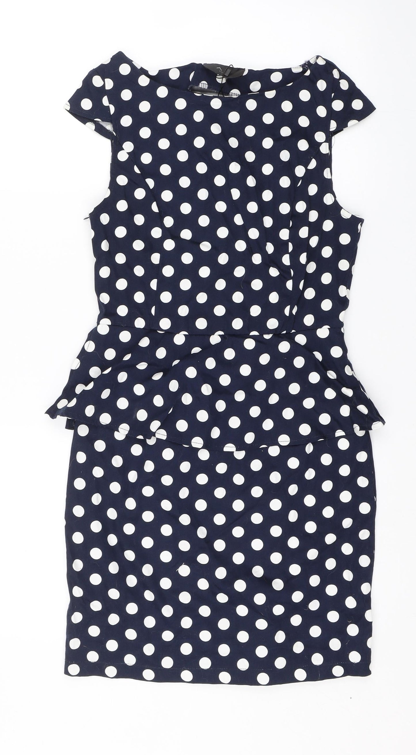 AX Paris Womens Blue Polka Dot  T-Shirt Dress  Size 8
