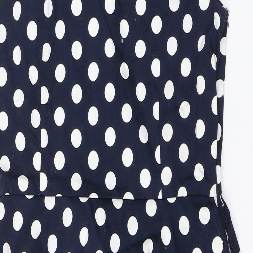 AX Paris Womens Blue Polka Dot  T-Shirt Dress  Size 8