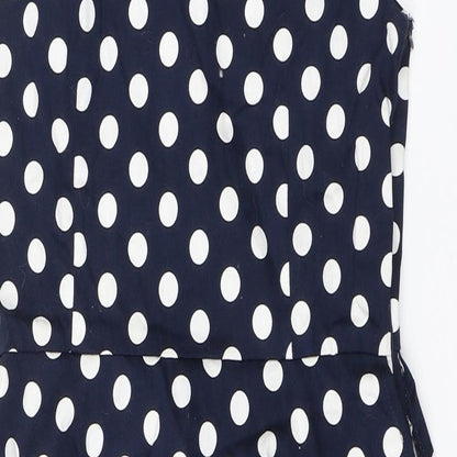 AX Paris Womens Blue Polka Dot  T-Shirt Dress  Size 8