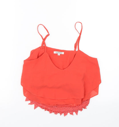 Womens UK Size S Glamourous Red Cropped T-Shirt