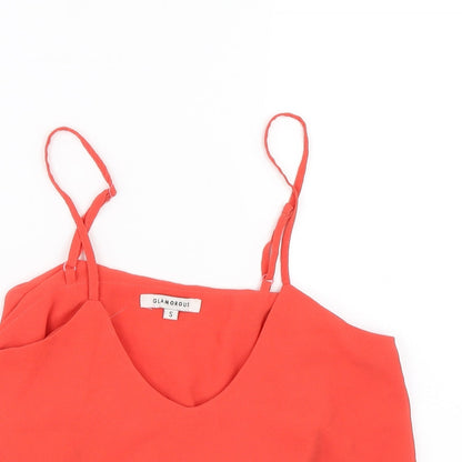 Womens UK Size S Glamourous Red Cropped T-Shirt