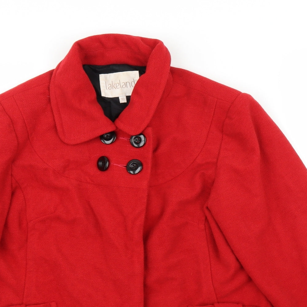 Lakeland Womens Red   Overcoat Coat Size 10