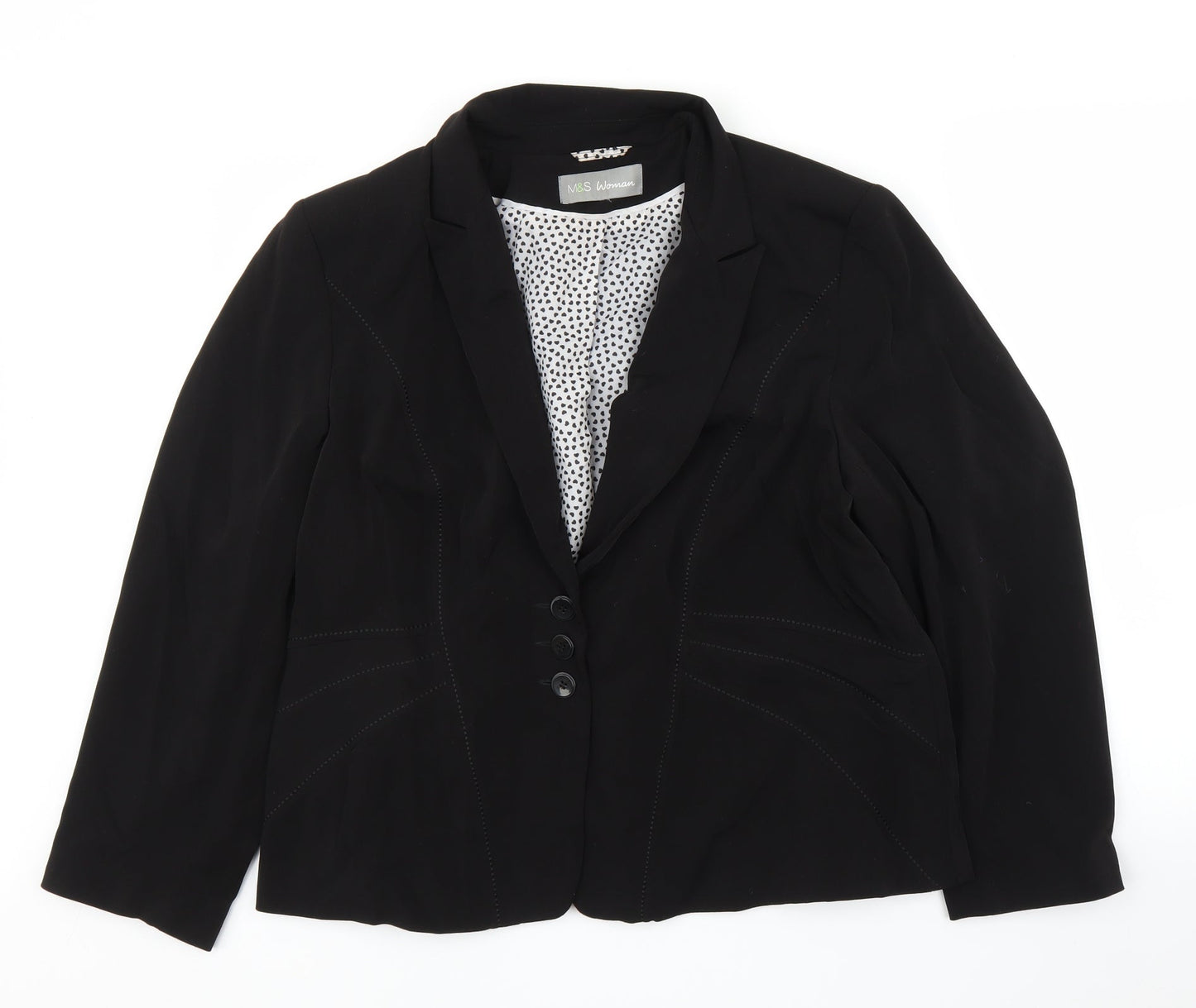 M&S Womens Black   Jacket Blazer Size L