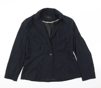BHS Womens Blue Striped  Jacket Blazer Size 16