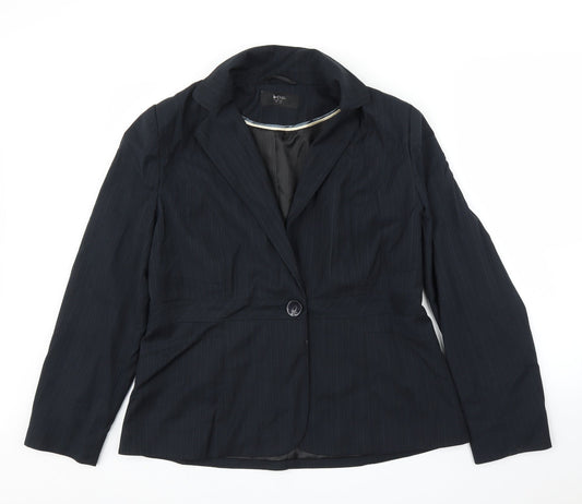 BHS Womens Blue Striped  Jacket Blazer Size 16