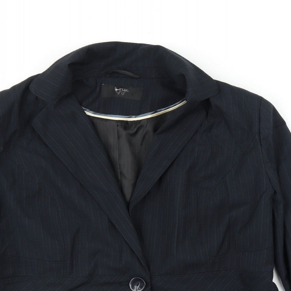 BHS Womens Blue Striped  Jacket Blazer Size 16