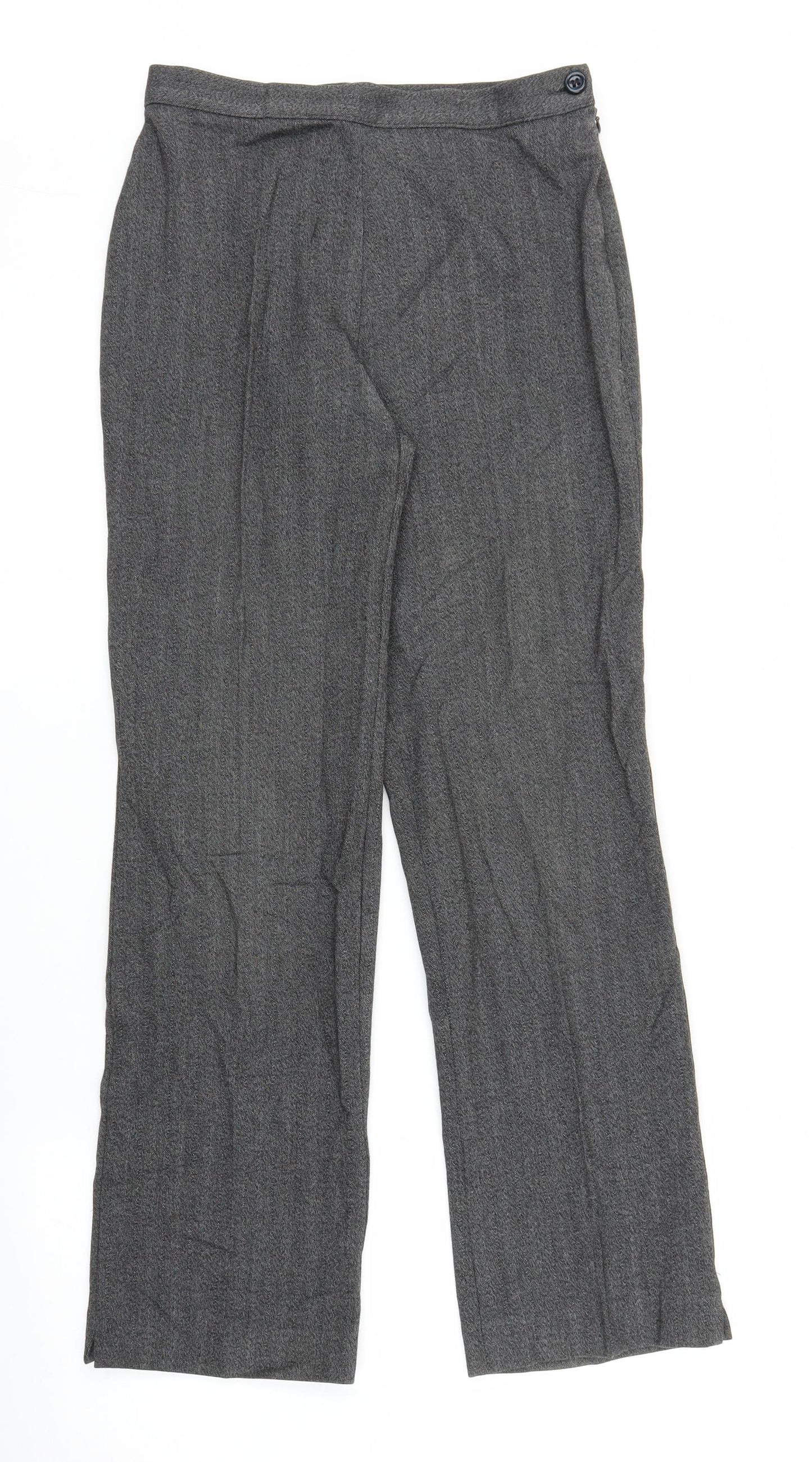 Womens UK Size S Preworn Regular Fit  Grey Trousers