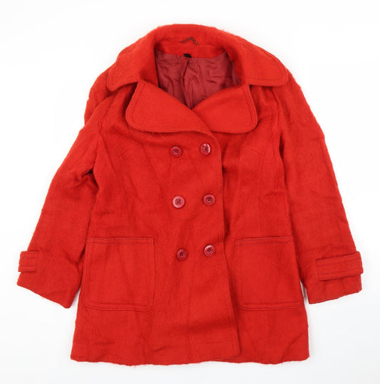 Womens UK Size 16 Preworn Red Pea Coat