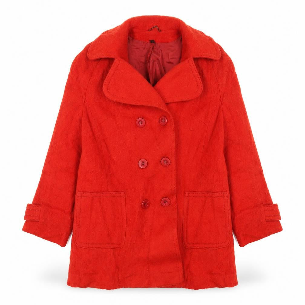 Womens UK Size 16 Preworn Red Pea Coat