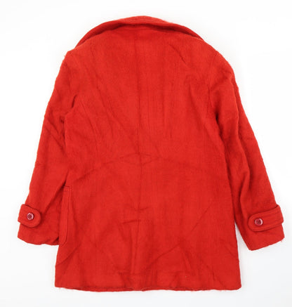 Womens UK Size 16 Preworn Red Pea Coat