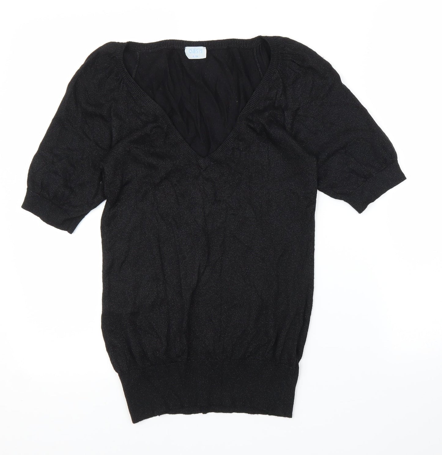 Womens UK Size 8 Oasis Black Basic Blouse