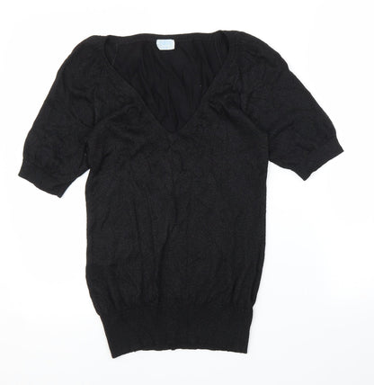 Womens UK Size 8 Oasis Black Basic Blouse