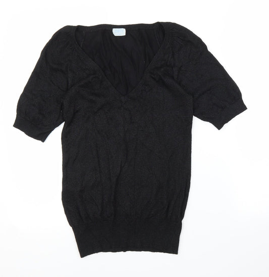 Womens UK Size 8 Oasis Black Basic Blouse