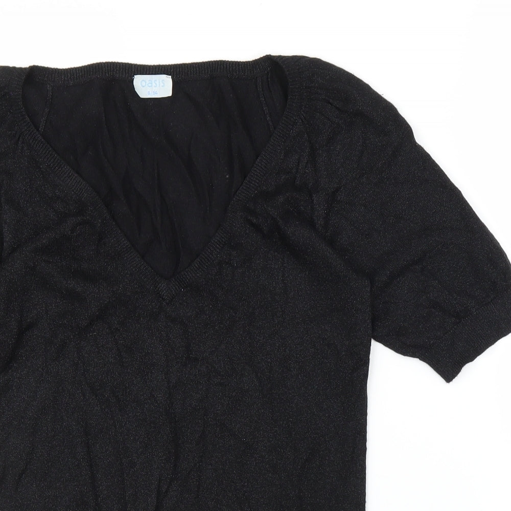 Womens UK Size 8 Oasis Black Basic Blouse